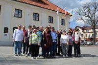 Uczestnicy ŚDS na rynku miejskim w Przasnyszu.
